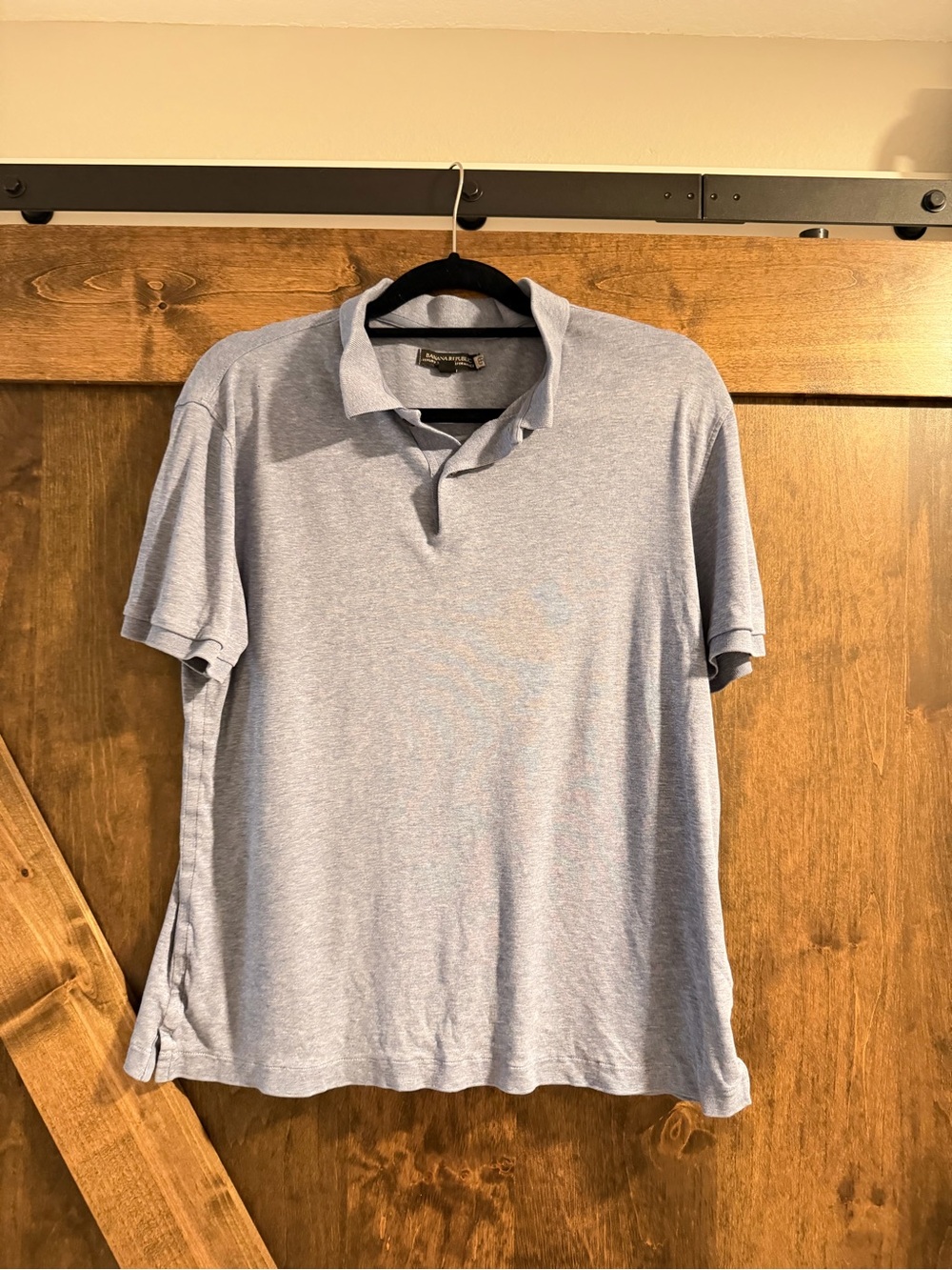 Banana Republic Men’s Blue Gray Polo Shirt Size Large 100% Cotton